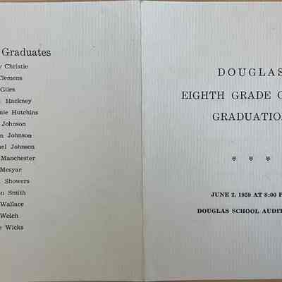 Douglas 8th grade of 1959 graduation program