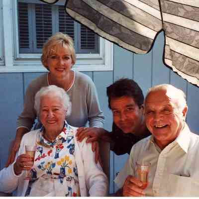 Mary (Johnson) Otto (standing) and maybe John Otto with unknown woman and man seated in foreground: Dorothy and Tom Otto had two children John Otto and Mary (Otto) Johnson.