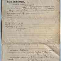          M. Receipt for payment of State of Michigan, County of Allegan taxes signed by Saugatuck's treasurer A.B. Taylor.
   