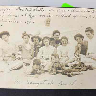 Mrs. Thorpe, Mrs ?? White, Mrs. Voss Clemence Mrs Morris, Vivien Lampe? Palzer twins, Mildred Harris? Gale Williams? Jack Williams? 1909