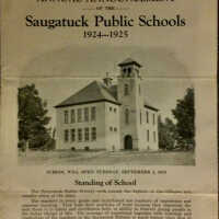          Annual Announcement Saugatuck Public Schools 1924-1925
   