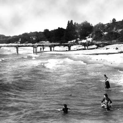 Pier Cove swim in surf