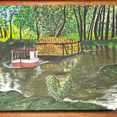 River Boat Towing Fruit Baskets