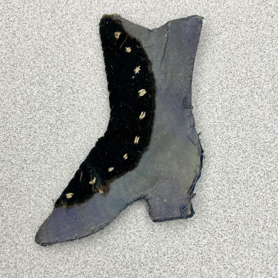 6. Hand sewn lady's high top shoe decoration