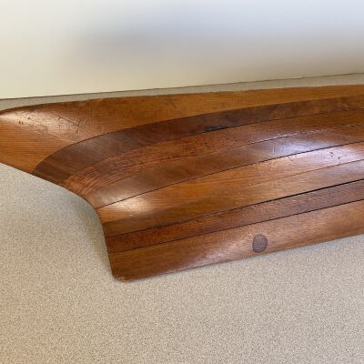 This photo shows the actual curve and construction of the bow of the ship.