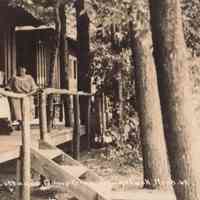 Source: "The Rose Cottages, Camp Gray, Saugatuck, Mich.". https://quod.lib.umich.edu/t/tinder/x-1456/tinder-rppc-002911. In the digital collection David V. Tinder Collection of Michigan Photography. William L. Clements Library, University of Michigan Library Digital Collections. February 02, 2026.
Transcription
Monday: This is a beautiful place, but the weather today has been terrible - rainy & cold. We have a splendid group of girls & are having a good time. May.
Postmarked June 26, 1928 to address in Ohio