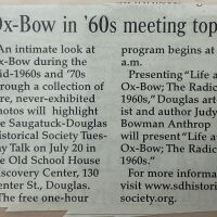 Ox-Bow in the 1960s Meeting Topic
