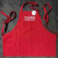 Walking tours apron, pin and video recording.