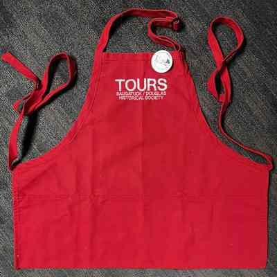 Walking tours apron, pin and video recording.