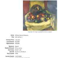          screenshot from AskArt.com with same still life; William Samuel Schwartz -- Born:  1896 - Smorgen, Russia Died:   1977 - Chicago, Illinois -- Known for:  Non objective, modernist genre-figure-views
   