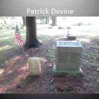          18. DEVINE- I am Patrick Devine. I arrived in this country from Ireland just in time to enlist in the Navy during the Civil War, but one day in port I “got on a spree” and was left behind. With that blot on his record Patrick Devine went missing and I enlisted a second time using the name John Manning. I served  the year of my enlistment, but didn’t wait around for my proper discharge, so that record is blotted too. Afterwards my wife Bridget and I, moved to Douglas, and I sailed on the  lakes. It was at my house that the first meeting was held in 1894 to organize St. Peter’s Catholic Church in Douglas.
[1832-1909 ]
   