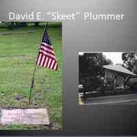         23. PLUMMER- There are Plummers all over western Michigan and they came early. Daniel was the first supervisor of Saugatuck Township in 1836, Benjamin built a mill on Goshorn Creek in 1834, George H. Plummer was president of Douglas. Lots of the Plummers moved to Ganges township in 1850 and founded Plummerville. I am David E. “Skeet” Plummer. I ran a service station in downtown Douglas (and sometimes lived there). It sat diagonally across the corner of Center and Spring streets. I died in 1959, and my little gas station was used for nearly 10 years as a place to hold garage sales until it was razed in 1968 to make room for a new municipal building.
[1895-1959 ]
   