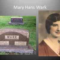          25. WARK- I am Mary Hans Wark  My husband is  G. Edward Wark whose family came to Douglas in 1887 from Diamond Springs. We were married in 1933, and bought a farm on 62nd Street. I continued to teach in the old Douglas school, occasionally in this very classroom. Sometimes summer cottagers would stay after school started, and their children would attend the Douglas school. One family was so pleased with our school that they stayed as late as they could stand it in an uninsulated cottage, but left when it started to snow. But they would be the first ones back in the spring, at least a month before school recessed. Later I taught for 18 years in  Fennville retiring in 1963.
[ 1905-2000 ]
   
