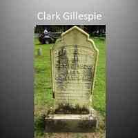          30. I am Clark Gillespie, Martha’s husband. All that Christian rubbish always rankled me, but I knew if I waited until after I died, Martha’s family would either not give me a stone at all, or one with a lot of religious claptrap so when I was 83 years and 8 months old, I bought and set my own stone. The verse below my birthdate reads:
​And the atheist above
​named at the end of life
​will sleep beneath here
​Beside his wife.
And that’s just where they put me when I died October 19, 1916 at the age of 91
[1825-1916]
   