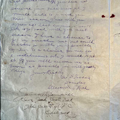 Draft letter Dec. 1891 asking Captain James Davis if he has a full crew