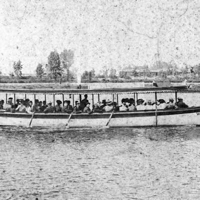 The Wolverine probably headed into Macatawa ca 1916: filename: Wolverine water taxi