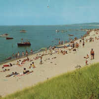          Oval Beach, Popular bathing beach on Lake Michigan; 68823-B by Dexter Press, Penrod Studio, Berrien Center, Mich.
   