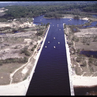 looking up the channel toward turning basin