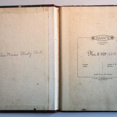 Douglas Music Study Club Ledger 3