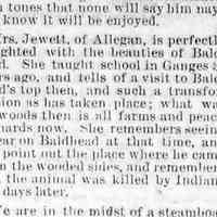          cr1885091801BearonBaldhead.jpg 32KB; Mrs. Jewett of Allegan recalls a bear sighting
   