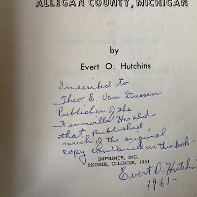 Signed by the author, Evert Hutchins in 1961