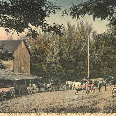 CWPC-0058PierCoveWarehouse.jpg: Color postcard, Bonnie Sewers rescan from Jack Sheridan drive