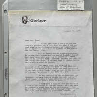 Dan Gerber letter about origins of baby food