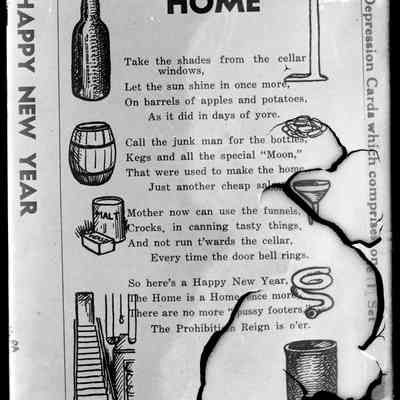 sim Happy new year card.jpg 790KB: Happy New Year card celebrating the end of Prohibition and the return to normal life after illegally producing alcohol at home.