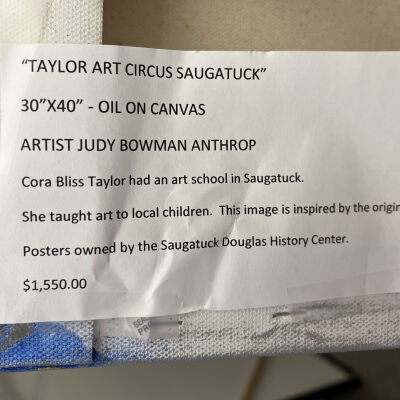 Note from the artist on back of canvas