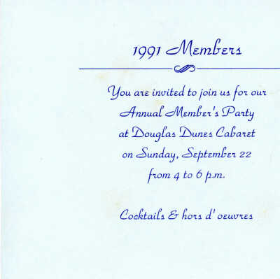 Invitation to the 1991 Annual Member's Party (20)