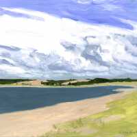 Lake Michigan and Dunes by Cathy Van Vorhis