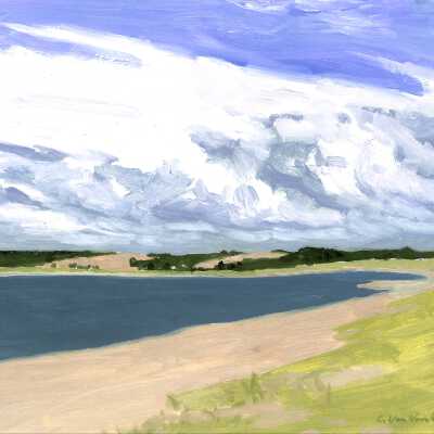 Lake Michigan and Dunes by Cathy Van Vorhis