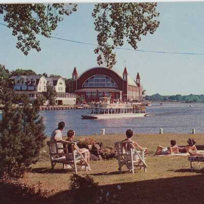 Overlooking the Kalamazoo River Showing the Big Pavilion Postcard