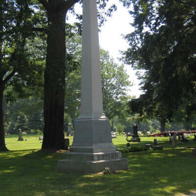 Butler family monument in the Riverside Cemetery.: Butler marker