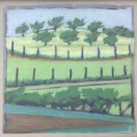          Pastel drawing of an orchard
   