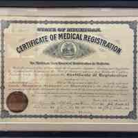 Certificate of Medical Registration of Dr. Robert J. Walker