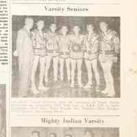          cr1951030204Bales.jpg 555KB; Coach Harley Henderson are completing their final year at S.H.S. Left to right: Henderson, Jerry Bale, Marc Waugh, Don Webster, Dick Knipper, Erwin Kasten, and George Baker.

Left to right, top row: Jerry Bale, Marc Waugh, George Baker, Jerry Parker. Bottom row, left to right: Bill Bale, Bruce Greene, Erwin Kasten, Dick Knipper, and Don Webster.
   