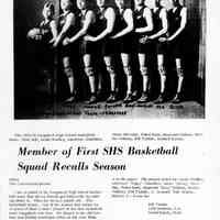          cr1973020807FirstBasketballSquad.jpg 297KB; The 1924-25 Saugatuck High School basketball team: From left, Lester Bradley, Lawrence Chambers, James Sheridan, Forest Rank, Raymond Stillson, Merlin Valleau, Bill Tisdale, Leonard Martin.
   