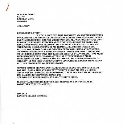 Letter from Kenneth Keller to Larry and the Douglas Dunes Staff (31)