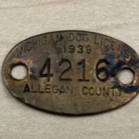 Dog License Tag 1939