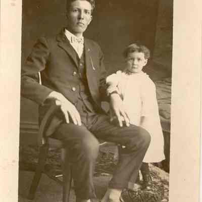 Gerrit & Goldie ca 1927.jpg 649KB: (Above) A very young Goldie with her big brother, Gerrit.

In the 1930 census (see page 242) Gerrit J., 84, and his second wife, Hendrijke, 85, and their 53-year-old son, Herman are living across the street from Hiram, 57; Jennie, 49; Gerrit J., 21, and Goldie, then six. The house on the south side of 140' is no longer standing.

Hiram died in 1940 and Gerrit and Goldie took over the farm which raised a variety of crops including chickens and eggs, and dairy cattle. At one time Gerrit and Goldie were milking up to 10 cows, twice a day, by hand. In addition to helping with the farm Goldie worked at various times at two different egg companies in the area, at the newly-built Holiday Inn on U. S. 31 and 32nd Street, and at Dutch Village.

After Gerrit's unexpected death in 1977 Goldie sold the cattle and retired from farming. In her spare time she worked on family and area history, amassing materials local and Michigan history materials which will be integrated into the Society's planned research library.

Digital file on Jack Sheridan Drive 2021.72.02