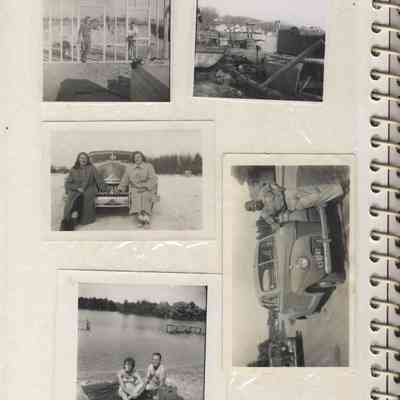 ES1-0010.JPG 768KB: Top left - Building Bud's house
Lower left - ES1-0010-3- That's me taken over at Goshorn Lake. That's Alice Fiala, Betty Fiala's daughter.
