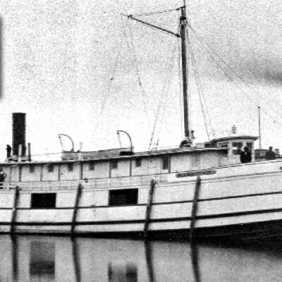 Built in1877, the R. C. Brittain at 105’ was one of Elliott’s first boats in the Brittain yard. First owned and captained by Brittain, she was rebuilt a number of times by various owners in her service until 1924.: cannot locate original file