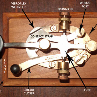 parts of a Western Union Legless Key 2A made by J.H. Bunnell & Co., New York from the 1900s: from http://kd2uj.com/Telegraphy/photo_gallery/keyparts.html