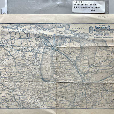 Map Ann Arbor Railroad and Steamship lines 1902