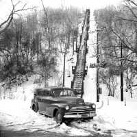 Erecting Christmas Star 1957