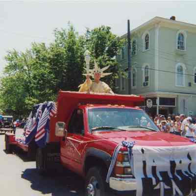 Jayne_Clowning.jpg: Statue of Liberty, Lady Liberty in 4th of July parade