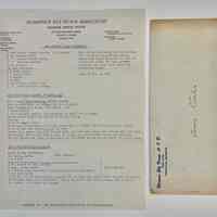 Recipes on Florence Ely Hunn letterhead