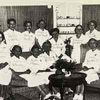          nurses from the Kirby House location; Names may be transcribed incorrectly: Evelyn Joyner, Dotty Schaffer, May Bales, Virginia Walber, Lora TenHave, Frances Goshsin, Ruth Wilson, Mrs. John Baron, Roselea Durham, Lois Pozoes, Ruth Pshea, Grace Breckman, Lois Corkill
   