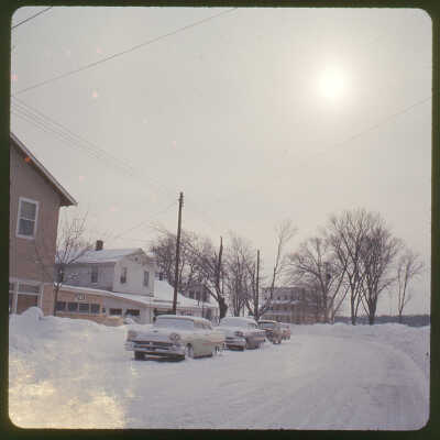 At left, 174 and 125 Water Street. Looking south toward the Hotel Butler